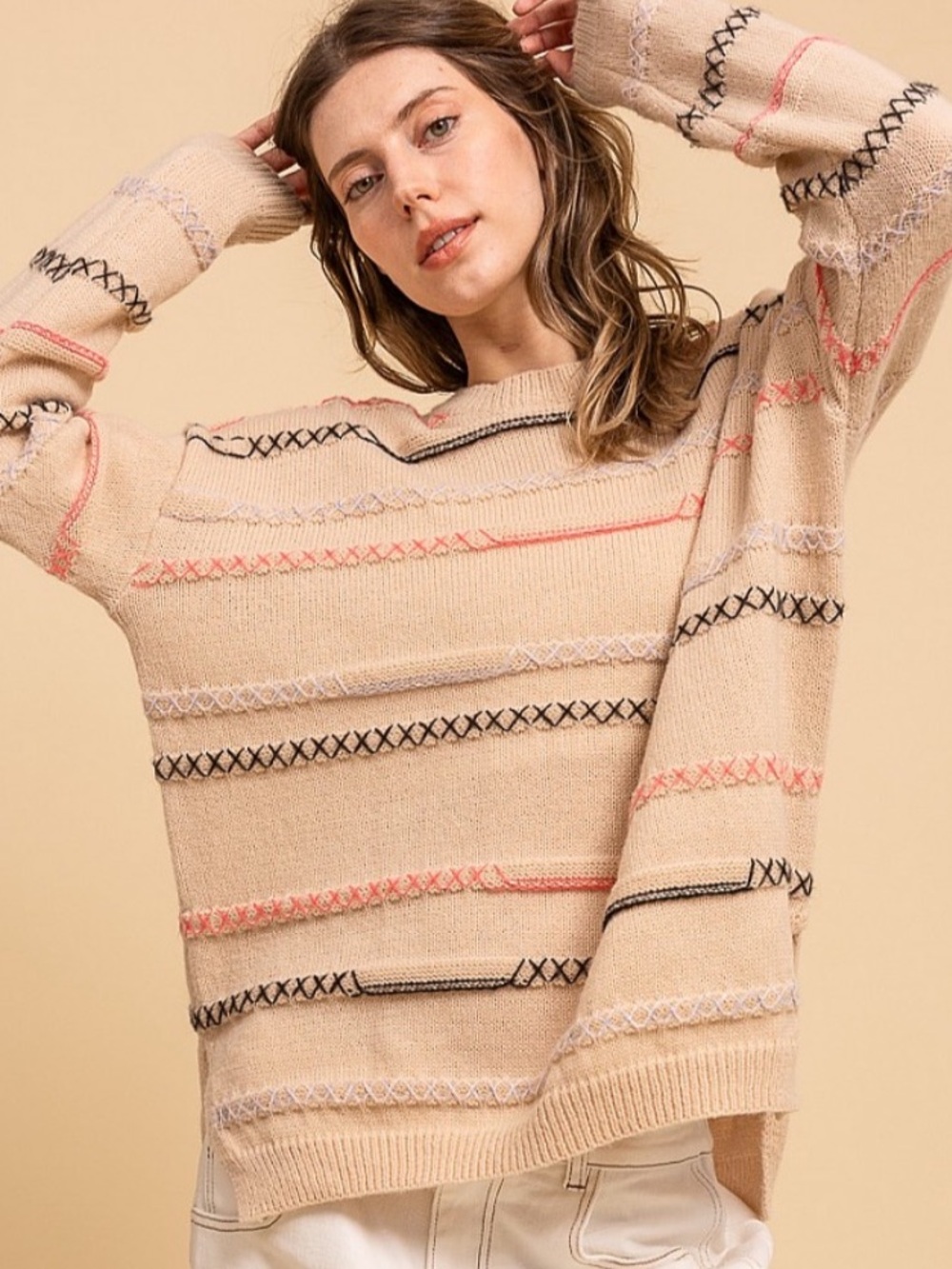 11 ❤️ BLUEVELVET sand sweater